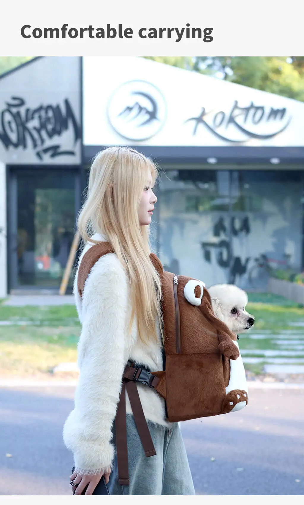 PUUROF Winter Cat Backpack, Pet Outdoor Backpack, Windproof and Warm Cat Front Bag, Outdoor Cycling Dog Bag, Dog Backpack