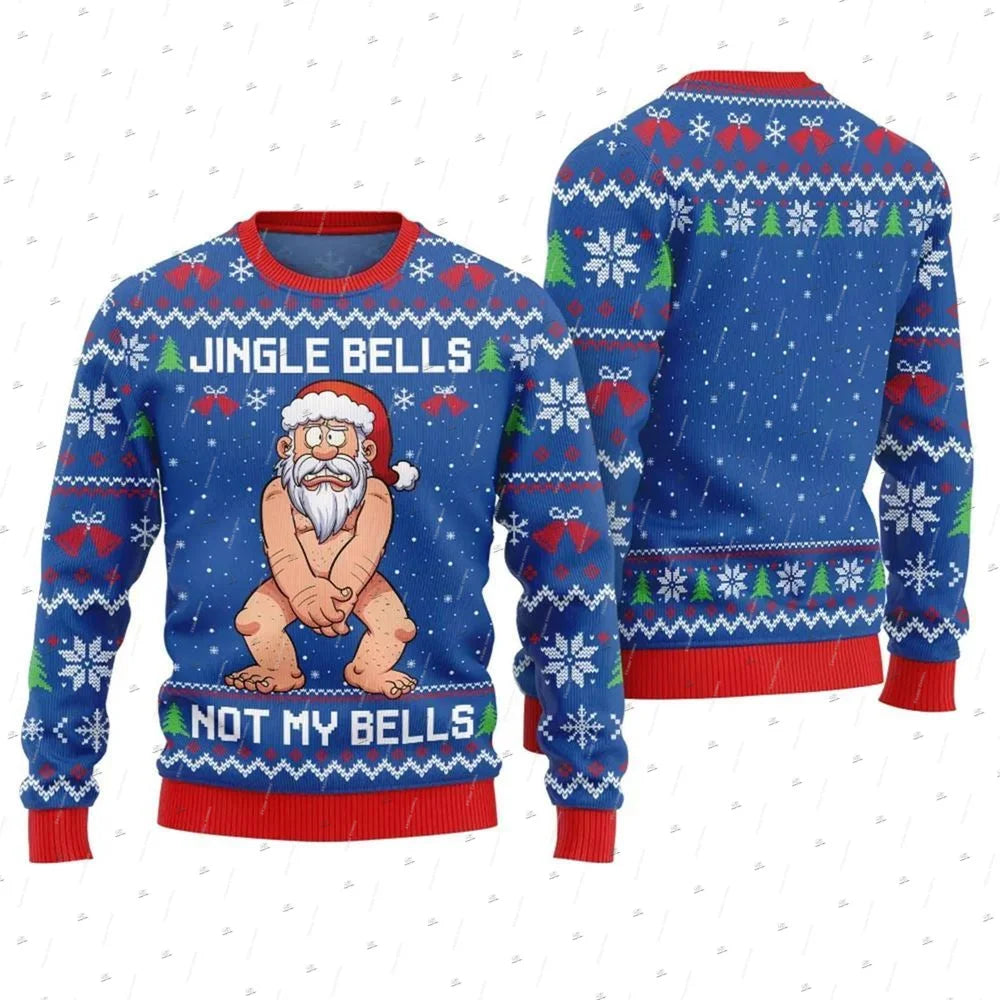 Santa & Skull Print Christmas Jumper