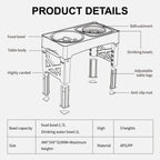 Adjustable 3-in-1 Elevated Pet Feeder with Slow Feeder Bowls