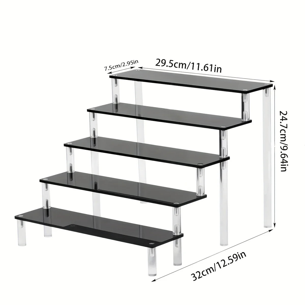 Tiered Acrylic Perfume & Cosmetic Display Rack