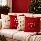 Christmas Pillow Cover Plush Soft Cushion Cover Candy Cane Pattern Decorative Throw Pillow Case Xmas Home Cozy Winter Sofa Decor