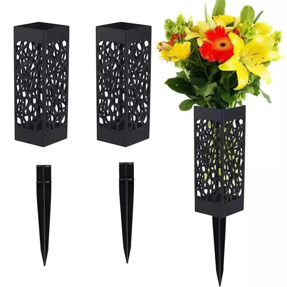 1/2/4PCS Cemetery Vase Plastic Cemetery Vase Decorations Gravestone Grave Yard Ground Outdoor Flower Marker Home Decorations