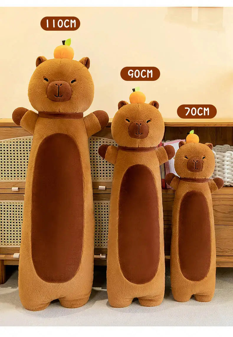 50-110cm Kawaii Giant Long Capybara Plush Pillow Soft Stuffed Animals Cartoon Toys Babys Accompany Sleeping Doll for Girls Gifts