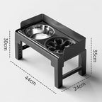 Adjustable 3-in-1 Elevated Pet Feeder with Slow Feeder Bowls