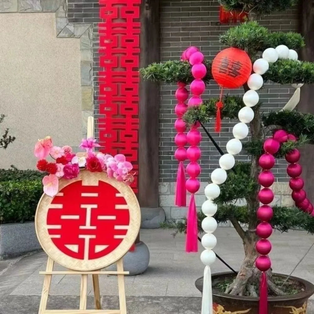 Foam Ball Garland Wedding Cloth Ball String Handmade Ornament Smooth Decoration Wedding Room Decoration