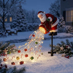 Santa LED Christmas Garden Lights, Flowing Light Effect Illuminated Decor, Waterproof Outdoor Ornament For Yard, Lawn, Pathway