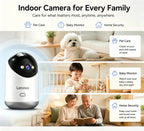 Lenovo 5MP Indoor Smart Security Camera 2.4G 5G WiFi Wireless PTZ IP Cam Two‑Way Talk Night Vision Motion Alert Pet Baby Monitor