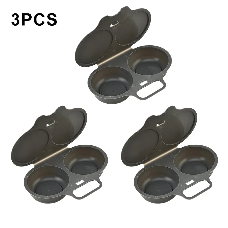 Dual-Cavity Microwave Egg Poacher with Lid