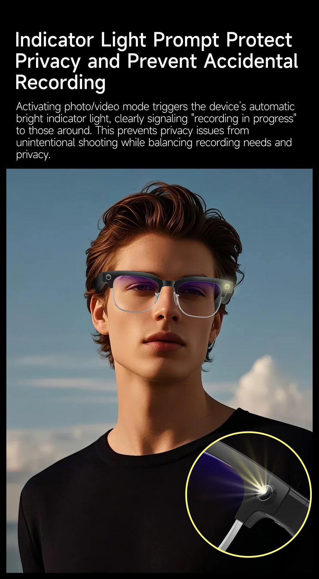 2026New 800W Pixel Camera Smart Glasses Men Video Recording AI Photo Recognition Bluetooth Call Voice Translation Sunglasses Man