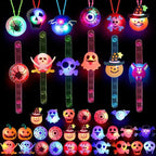 10/20/30PCS Glowing Halloween Pumpkin Ghost Bracelet Rings Night Decor Halloween Party Favor Festival Carnival Gifts Bag Fillers