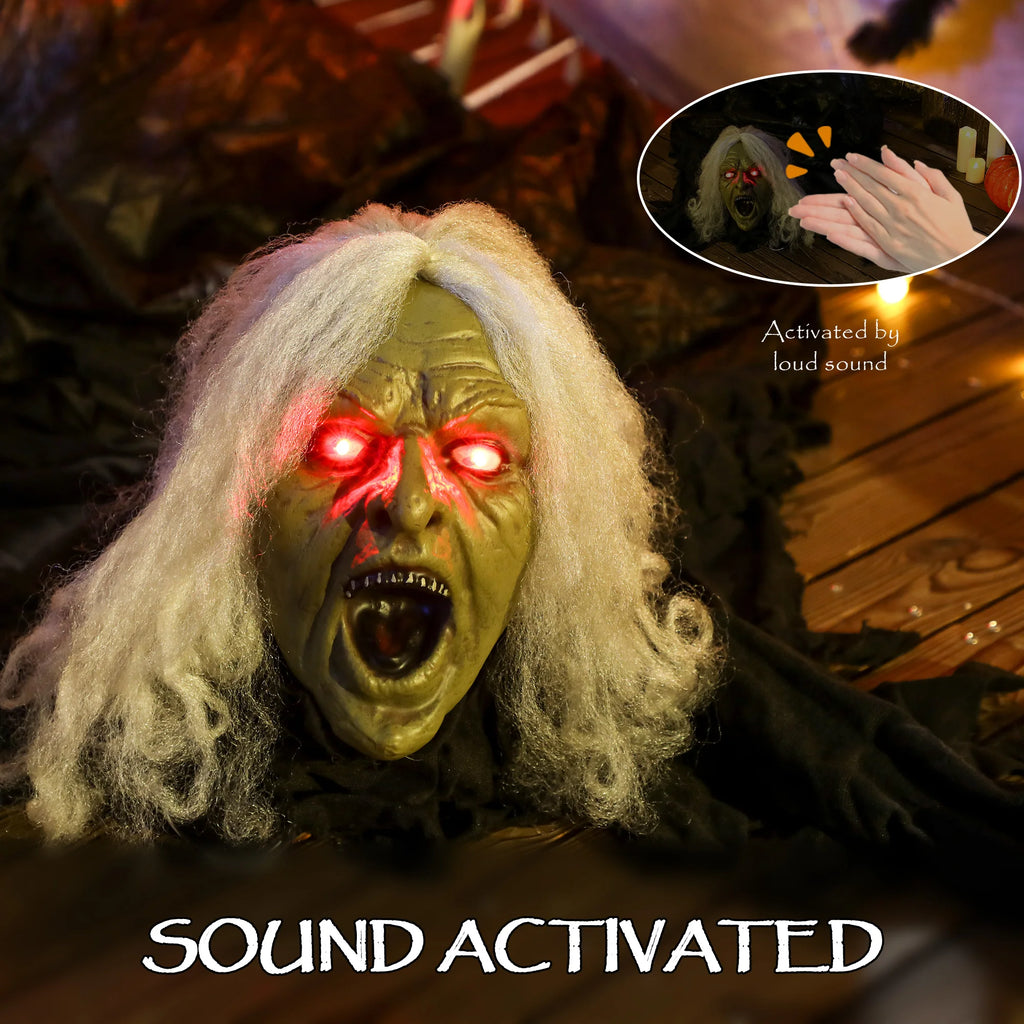Outsunny Life-Size Crawling Zombie Halloween Decoration – 183cm