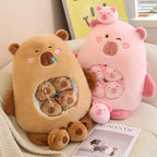 Six Balls Capybara Bag Cartoon Newt Animal Squishy Mini Dolls Plush Pillow Office Nap Food Snack Plushie Peluche Gift