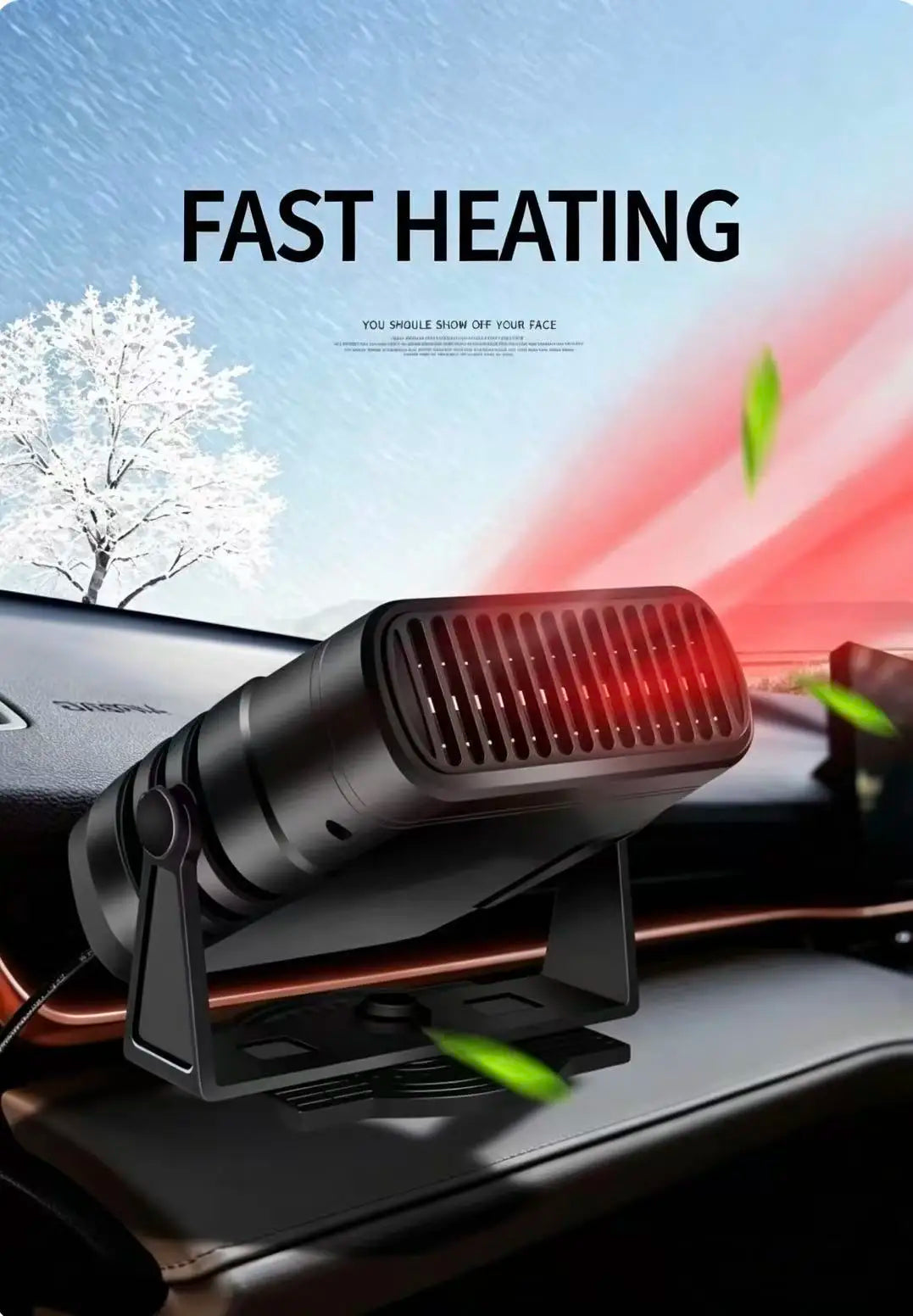12V 120W /24V 200W Portable Car Heater Cooler Fan Fast Defrost Defogger Rotatable Holder for Truck SUV Windscreen