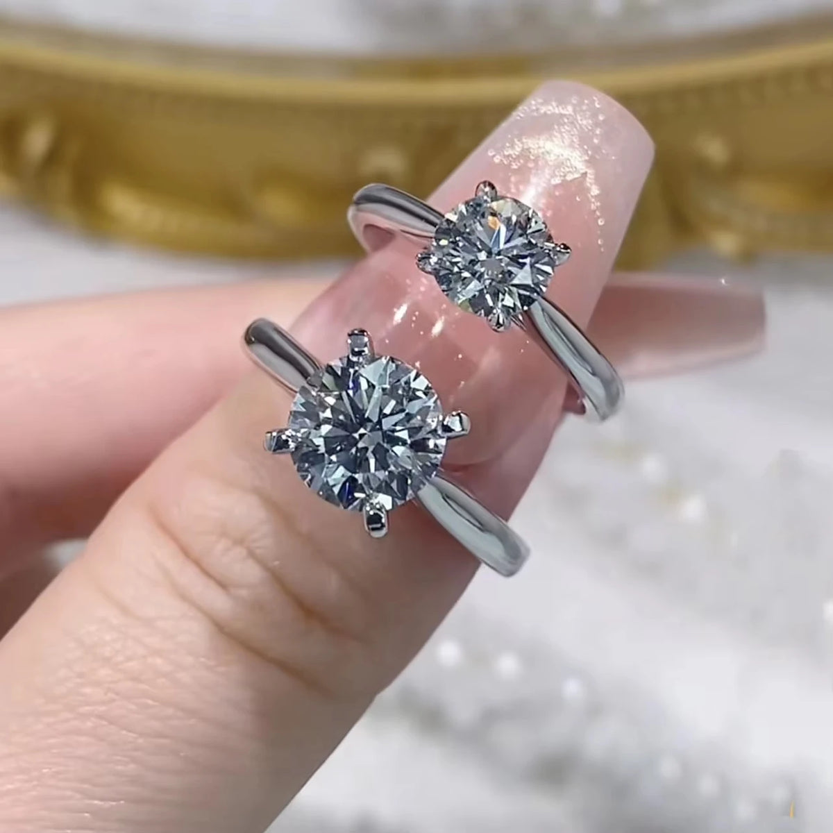 1-3CT Moissanite D Color VVS Diamond Women's Oval Radiant Ring S925 Silver Ring Plated White Gold Jewelry Rings for Women