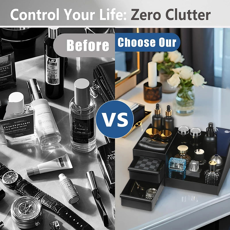 Bathroom Countertop Organizer With Drawers Cologne Organizer For Men