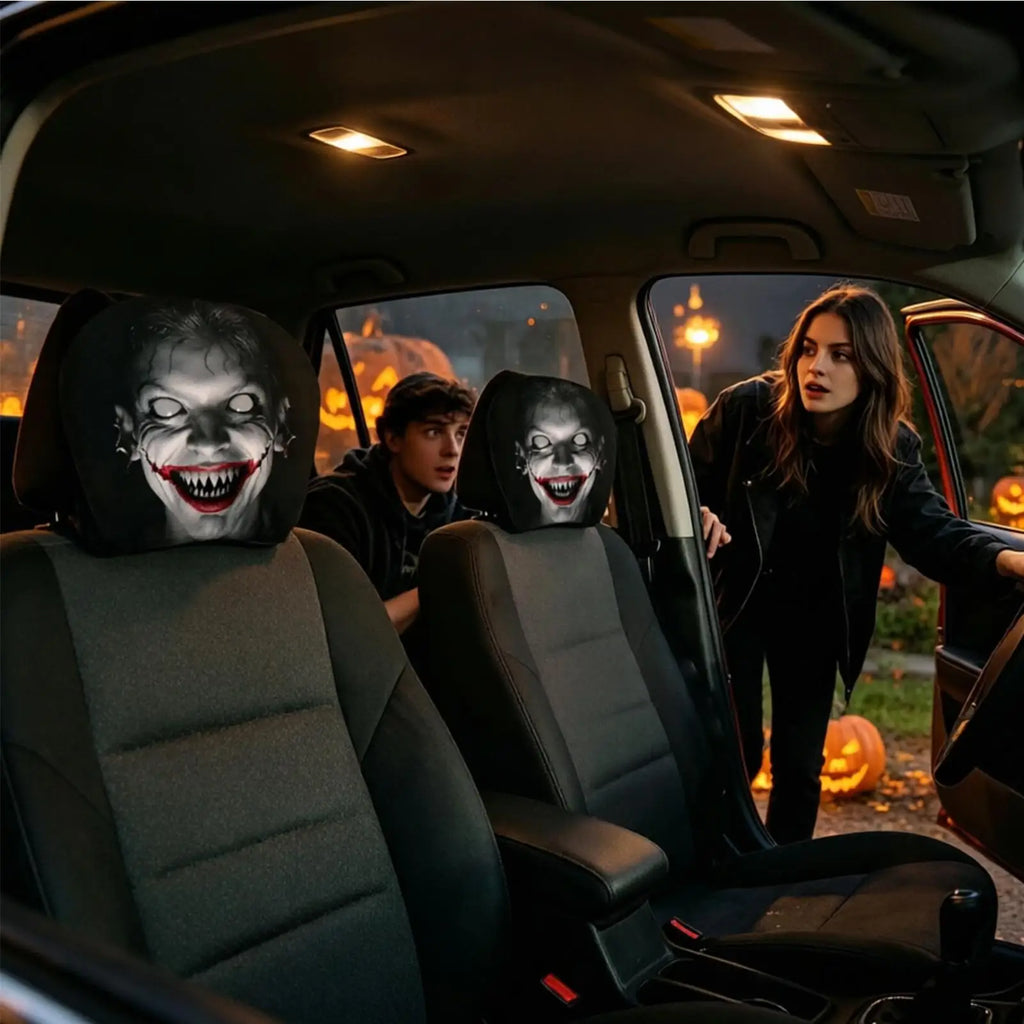 NEW Head Rest Cover For Car Universal Spooky Soft Funny Case Decor Car Headrest Covers For Daily Commuting Trip Home Trick Party
