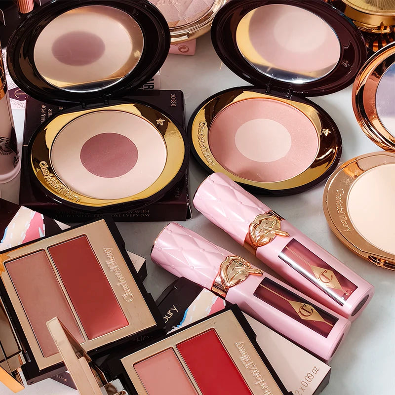 Hot Sale Charlotte Brand Setting Spray Fine Texture Powder Small Gold Plate 2 Color Powder Blusher Essence Oil Tilbury Cosmetics