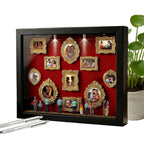 Memory Photo Display Case with  11 Pieces Miniature Photo Frame with 8 Figurines .