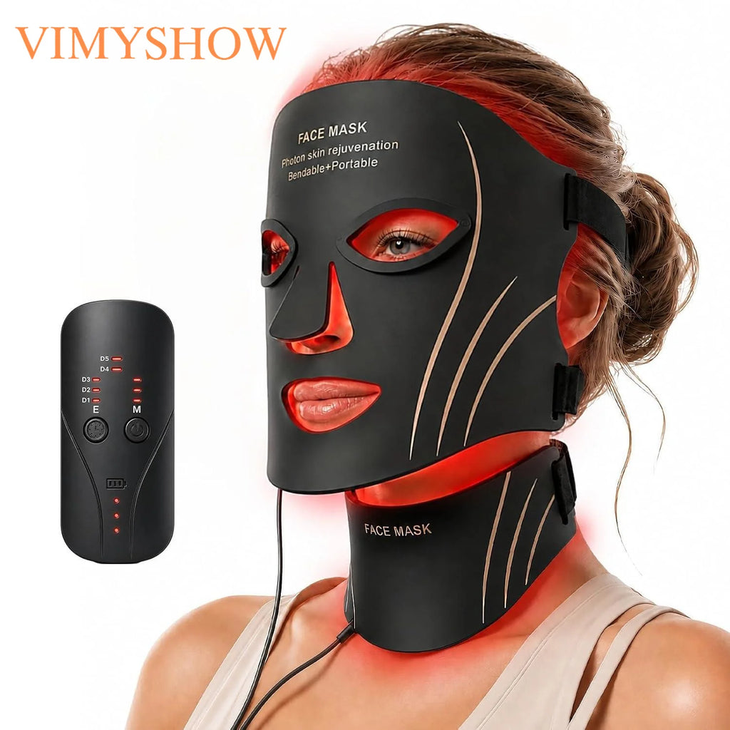Flexible Silicone Face and Neck Mask 7 Colors High Energy Photon Masks Wireless LED Facial Mask Effortless Daily Skin Care