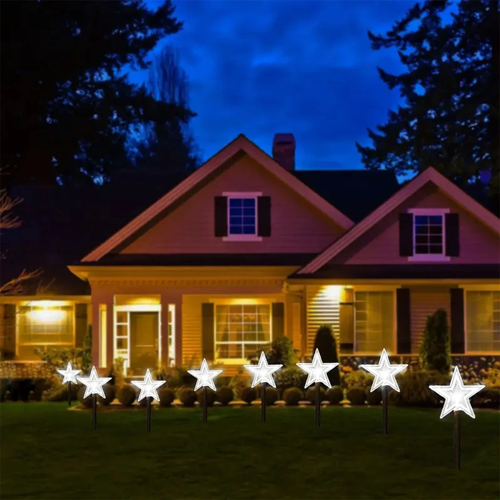 4pcs/set Solar Christmas Pathway Lights Outdoor Waterproof Solar Stake Light For Home Garden Yard Sideway Holiday Xmas Decor