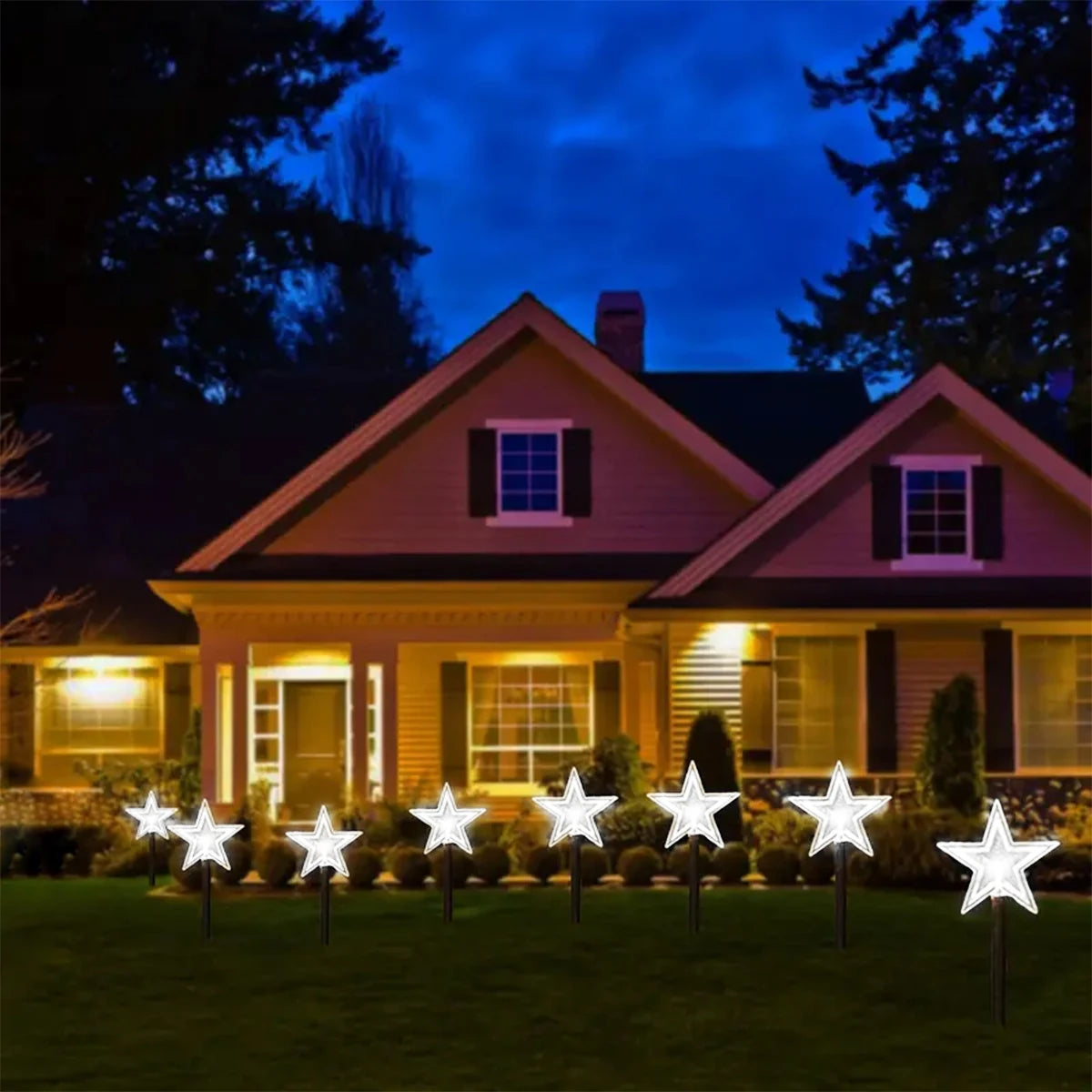 4pcs/set Solar Christmas Pathway Lights Outdoor Waterproof Solar Stake Light For Home Garden Yard Sideway Holiday Xmas Decor