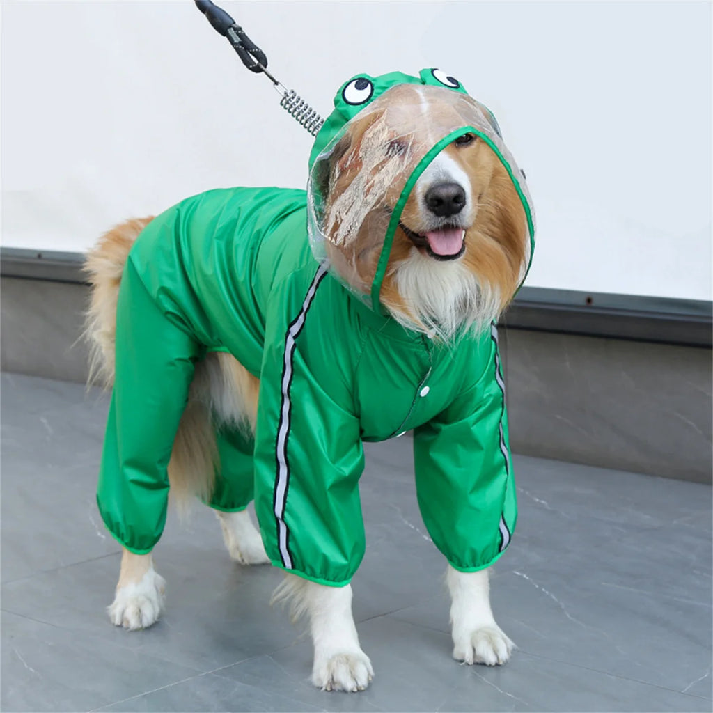 Reflective Hooded Waterproof Dog Raincoat