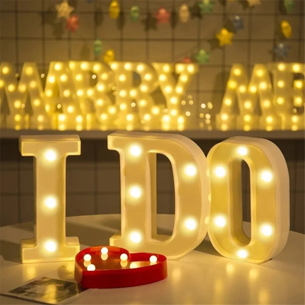 Number Letter Lamp Luminous Alphabet LED Lights Decororation Night Lights
