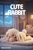 35cm New Simulated Shy Rabbit Doll Stuffed Plush Toy Cartoon Anime Cute Pillow Children's Birthday Gift Fun Doll