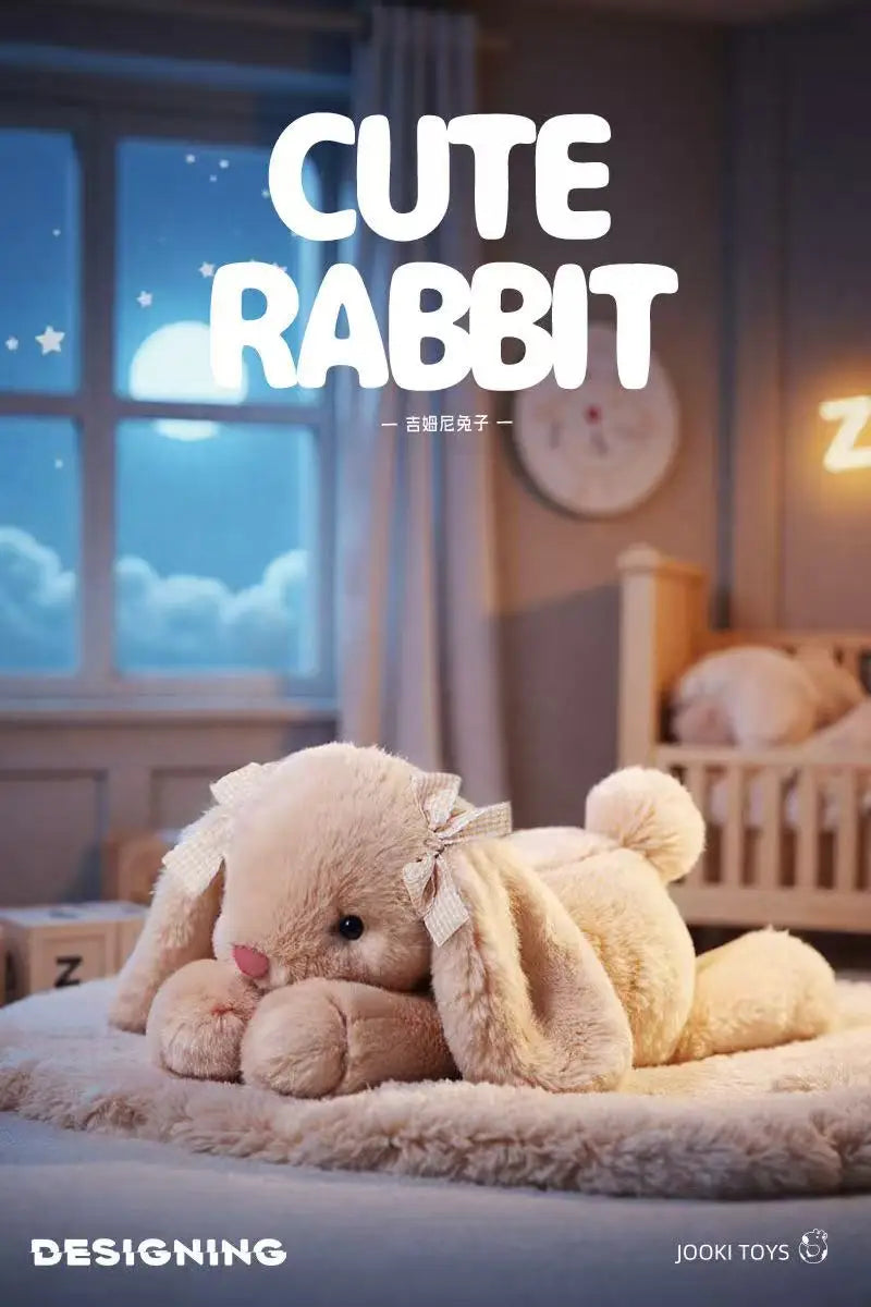 35cm New Simulated Shy Rabbit Doll Stuffed Plush Toy Cartoon Anime Cute Pillow Children's Birthday Gift Fun Doll