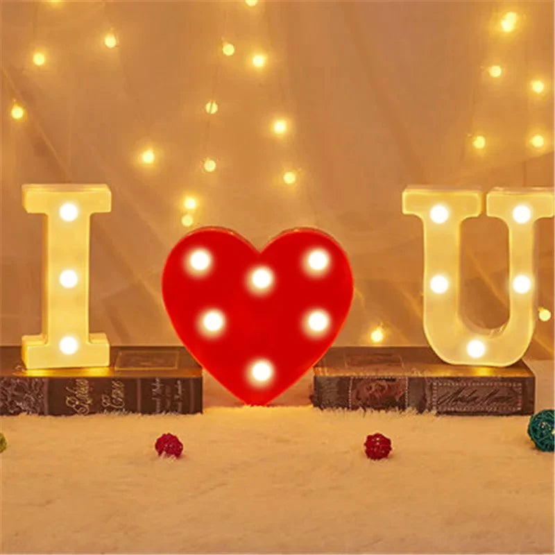 Number Letter Lamp Luminous Alphabet LED Lights Decororation Night Lights