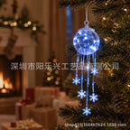 Glow Hanging Ornament Christmas Snowman Elk Ice Crystal Light Hanging Decoration