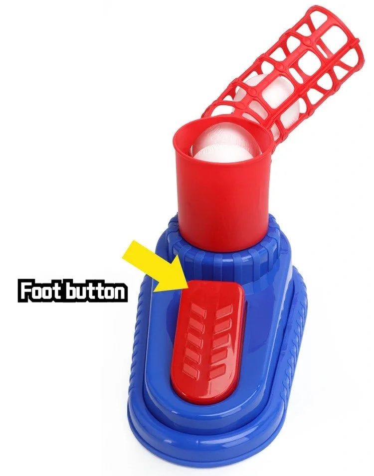 Baseball Launcher Toy, 2-in-1 Foot-Operated/Manual Press Ball Pitching Machine Indoor and Outdoor Interactive Sports Game for Kids, Kinde