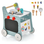 DORTALA 6-in-1 Wooden Baby walker Activity Kitchen