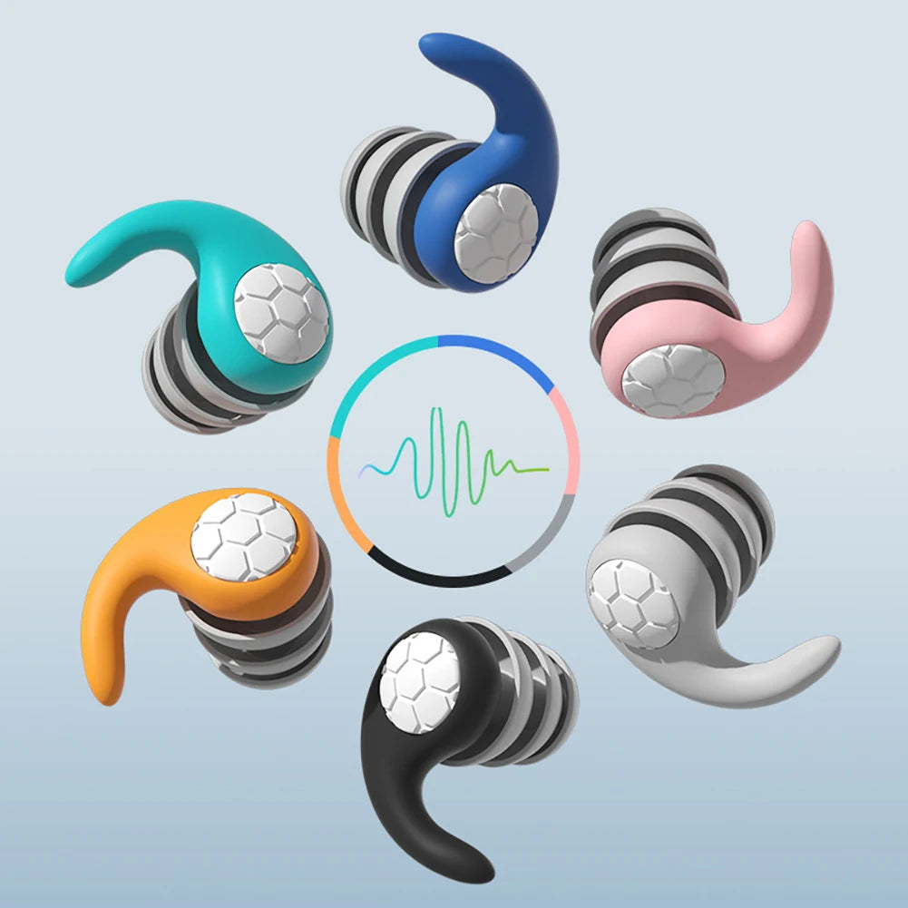 Silicone Noise Cancelling Earplugs Noise Filter Sleep Swimming Waterproof