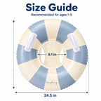 Baby Swim Ring Inflatable Summer Pool Float Seat with Canopy Sunshade Handles Cartoon Swimming Ring for Boys Girls Toddler 40lbs