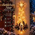 Christmas，Bethlehem Star of Faith, Lighted Nativity Wall Decor,Glowing Christmas Hanging Ornament, LED Lights for Indoor