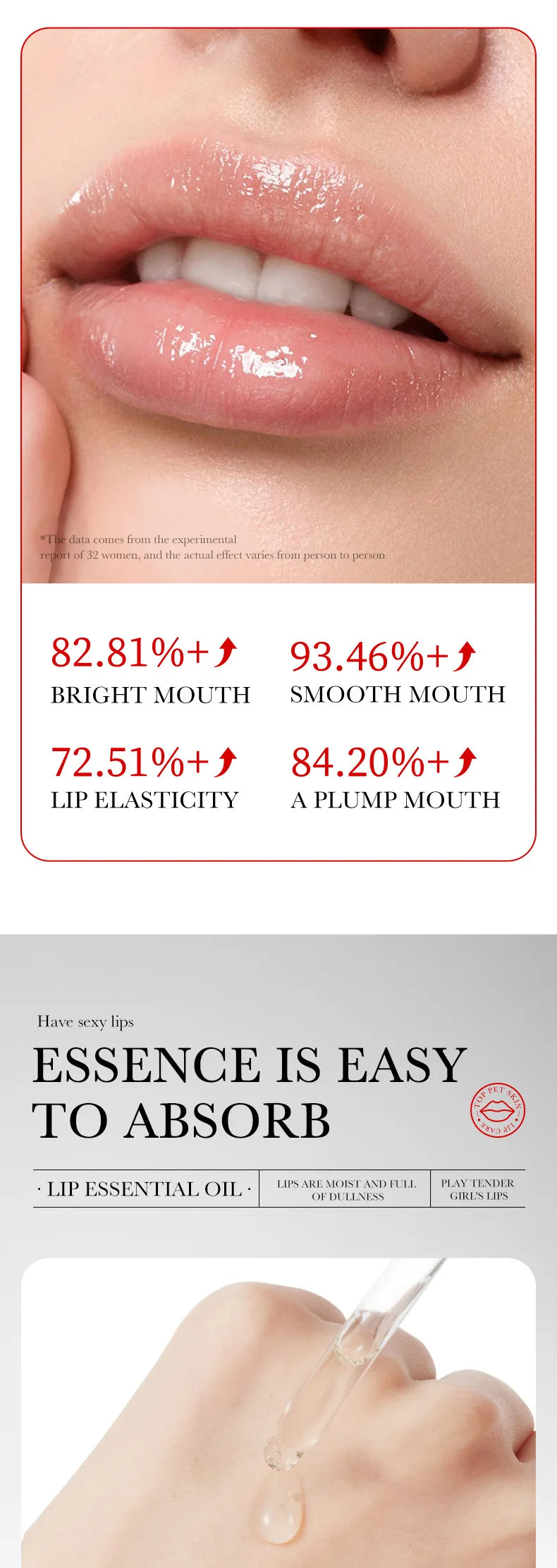 Lip Booster Plumping Serum Oil Hyaluronic Acid Moisturising  Stimulant Free Brightening Lightening Lines