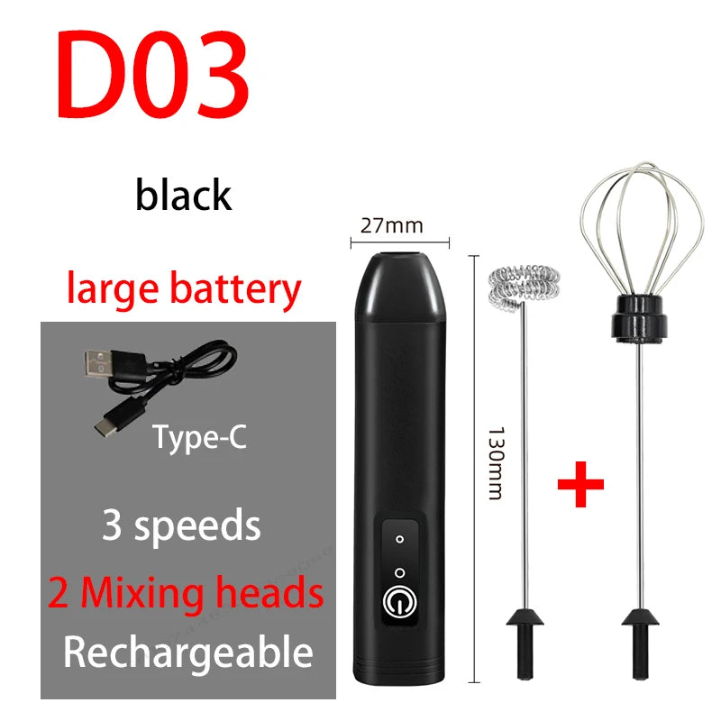 Rechargeable Milk Frother & Egg Whisk — 3 Speeds