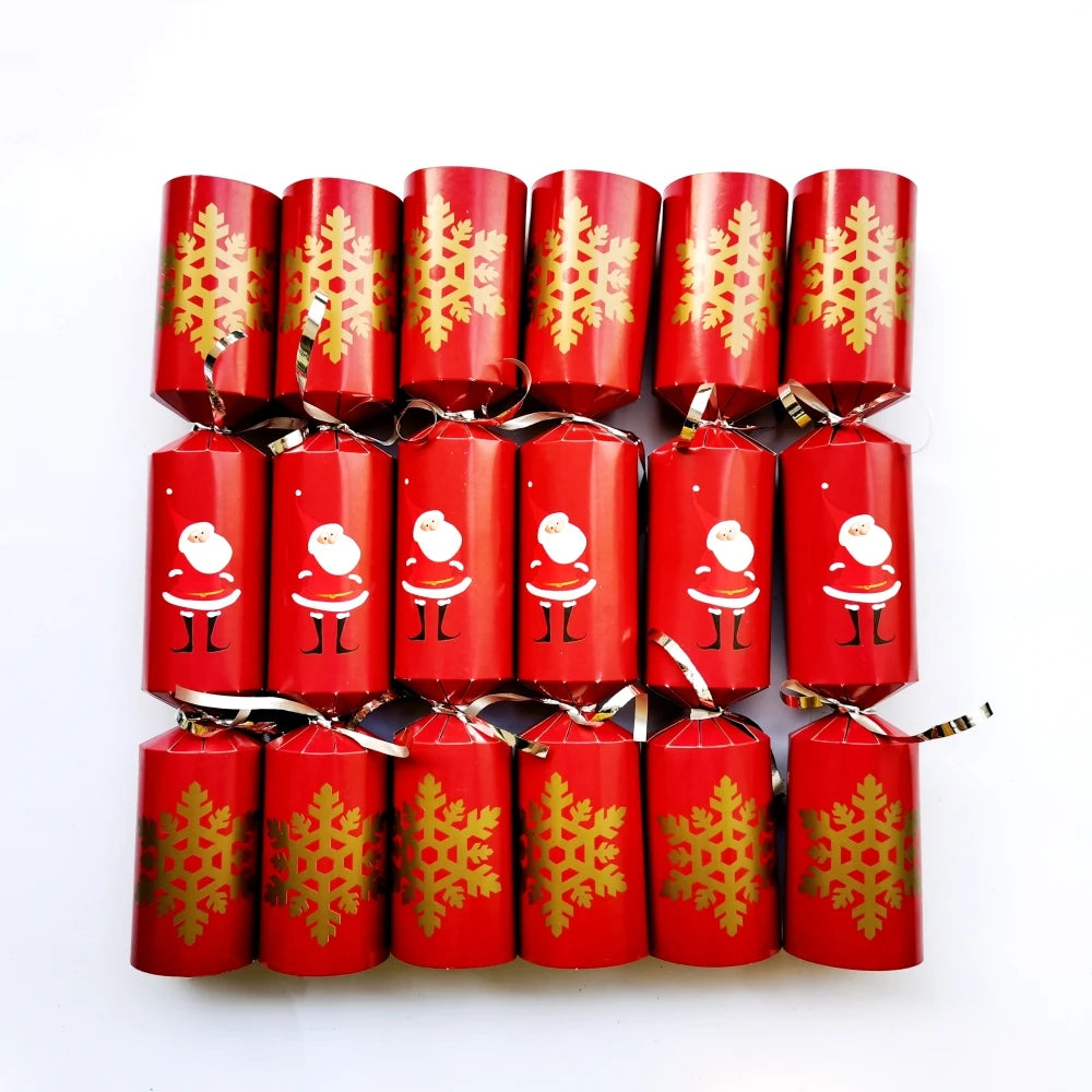 12 Inch Christmas Crackers Set of 6pcs, Christmas poppers, Christmas crackers with snap and prizes for adults