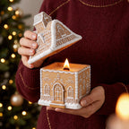 Cozy Gingerbread House Candle Jar with Lid Concrete Silicone Mold Collection Christmas Home Decoration