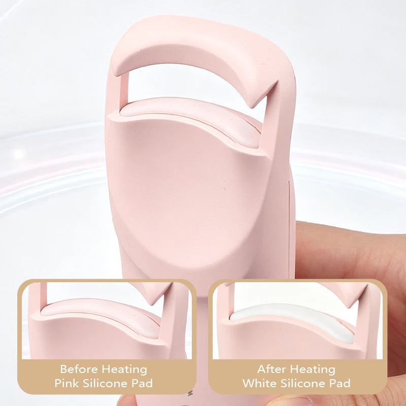 Electric Heated Eyelash Curler with Eyelash Card Makeup Eye Lashes Curler Tool Long Lasting Lash Extension Perm Eyelashes Clip