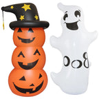 Stacked Pumpkin & Ghost Halloween Inflatable Decoration