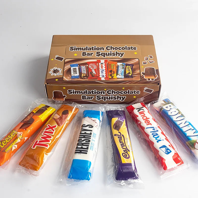 1/8PCS Simulation Chocolate Butter Sticks Squishy Toys Slow Rebound Squeeze Toys Stress Relief Sensory Toys Party Favors No Box