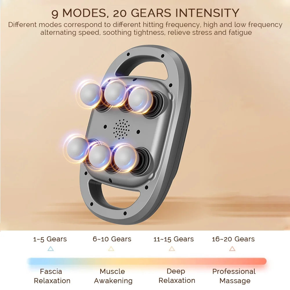 Fascial Massage Gun Electric Waist and Back Massager High-Frequency Vibration  Muscle Relaxation Electric Shoulder Massage Gun
