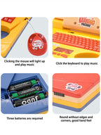 Mini Notebook Musical Toy Laptop Portable Integrated Toddler Puzzle Learning Machine Fake Computer Enlightening Birthday Gifts