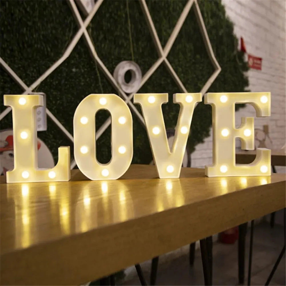 Number Letter Lamp Luminous Alphabet LED Lights Decororation Night Lights