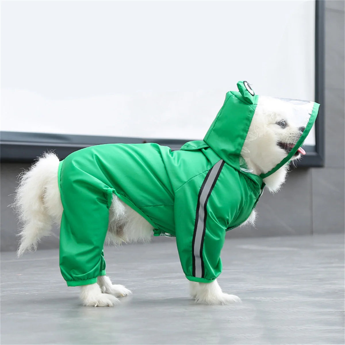 Reflective Hooded Waterproof Dog Raincoat