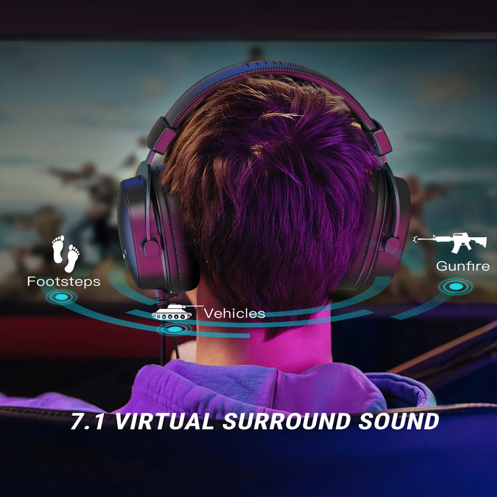 FIFINE Headset,3.5 mm Jack & USB Headphone with 7.1 Surround Sound/Volum Control/Mute Switch for PC / MAC / PS4 / PS5 Mixer-H9