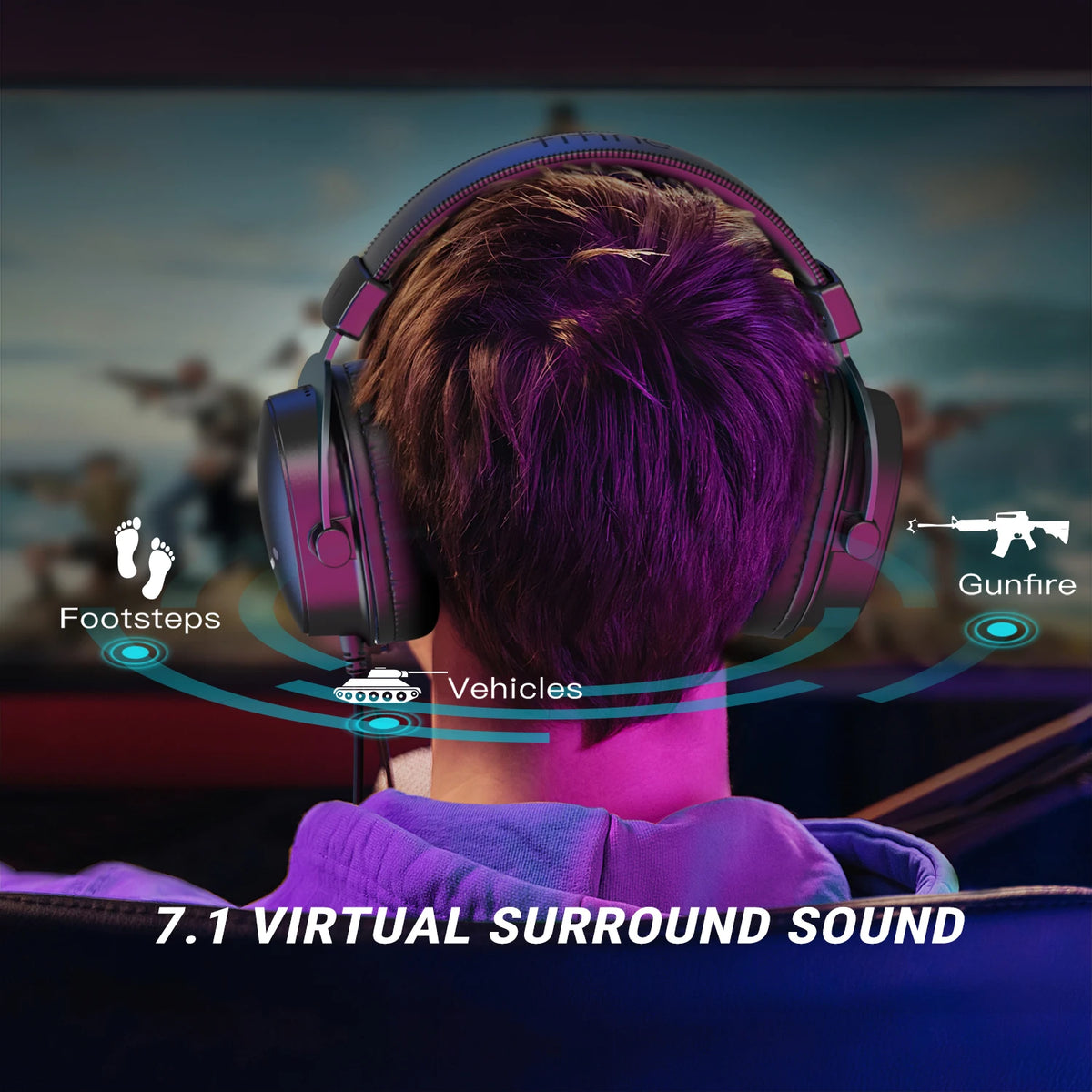 FIFINE Headset,3.5 mm Jack & USB Headphone with 7.1 Surround Sound/Volum Control/Mute Switch for PC / MAC / PS4 / PS5 Mixer-H9