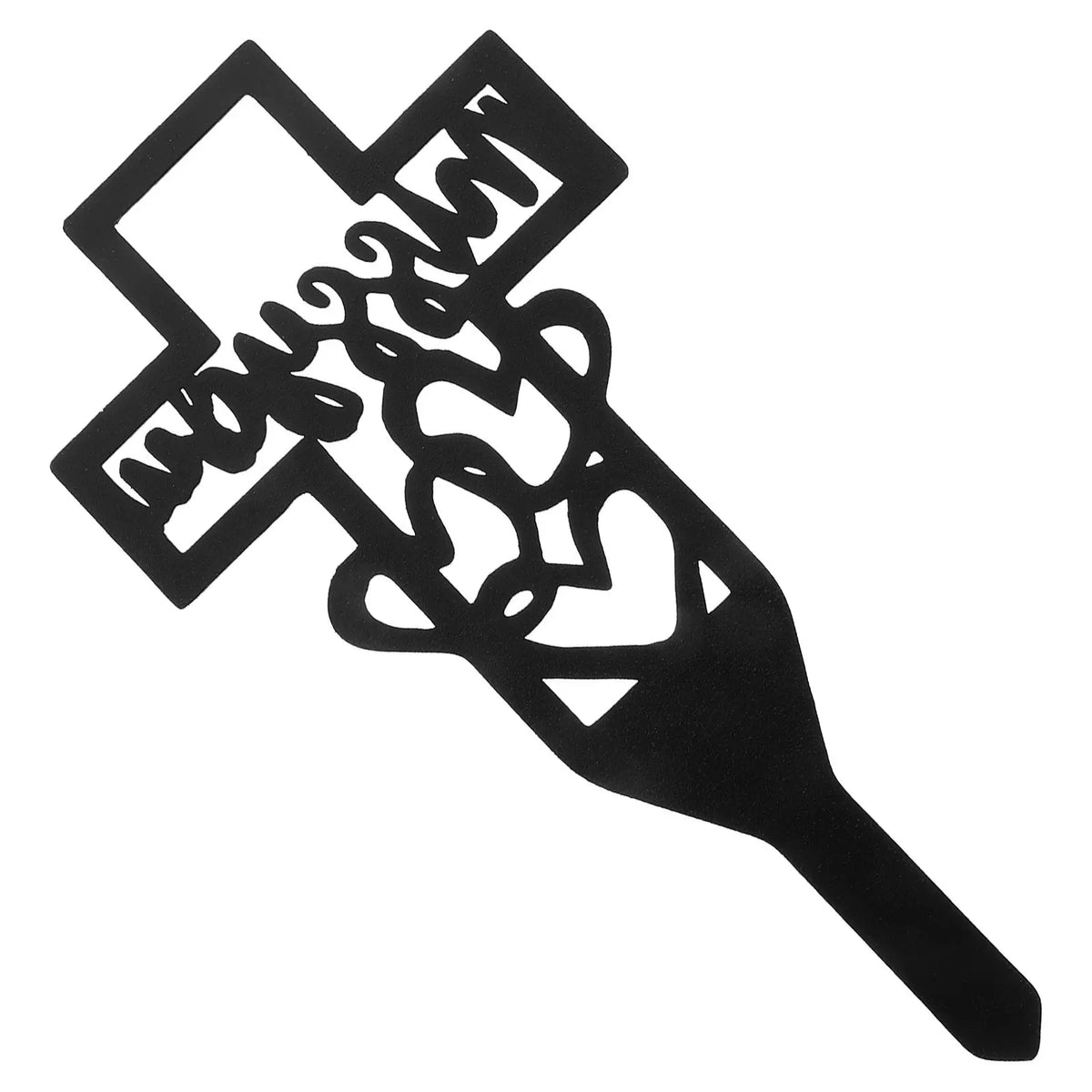 Metal Cross Yard Stake Iron Cemetery Memorial Decoration Grave Marker Garden Sign Remembrance Symbol for Loved Ones Cemetery